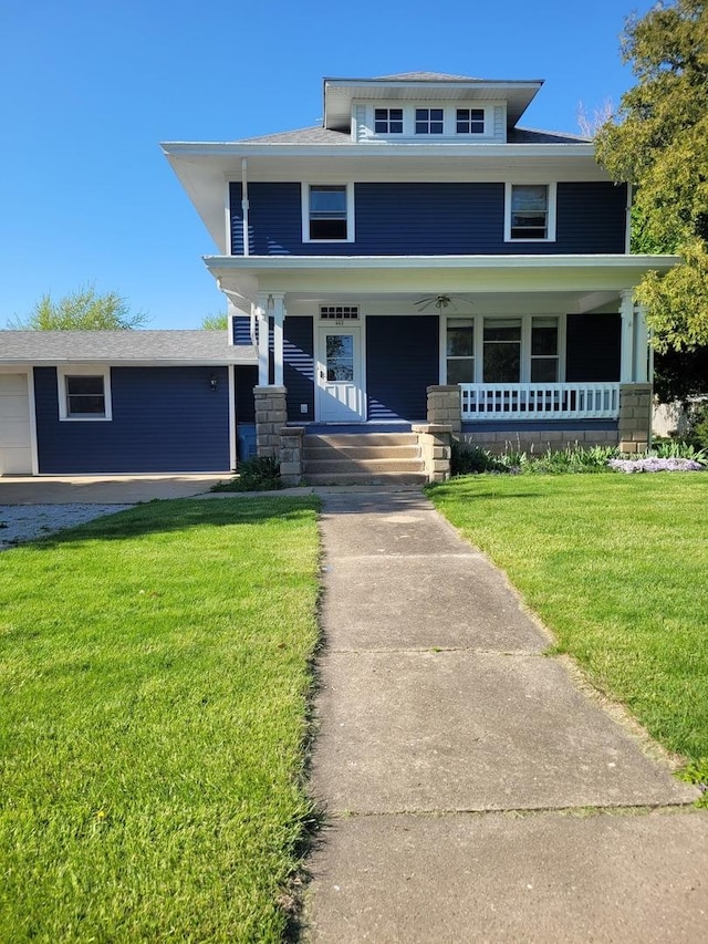 442 High St, Buda, IL 61314 - traditional style home with a porch and a front lawn