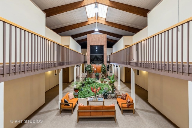 800 Ridge Rd Unit 108, Wilmette, IL 60091 - building lobby with beam ceiling and high vaulted ceiling