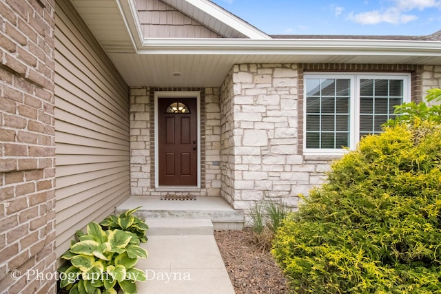 584 Chase Ct, Bourbonnais, IL 60914 - entrance to property featuring stone siding
