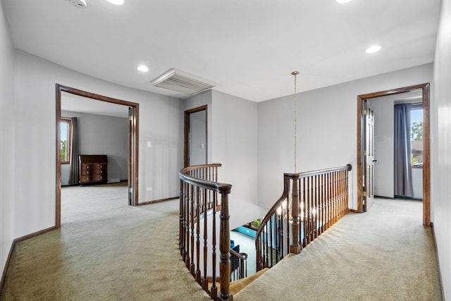 60 Romiga Ln, Palos Park, IL 60464 - corridor with an upstairs landing, carpet flooring, recessed lighting, and baseboards