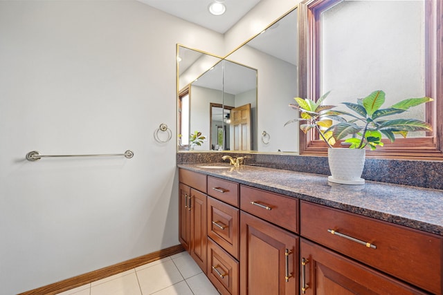 60 Romiga Ln, Palos Park, IL 60464 - bathroom with vanity, tile patterned flooring, and baseboards