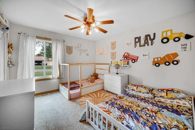 26238 W Hickory Ln, Ingleside, IL 60041 - bedroom featuring carpet floors, baseboards, and a ceiling fan