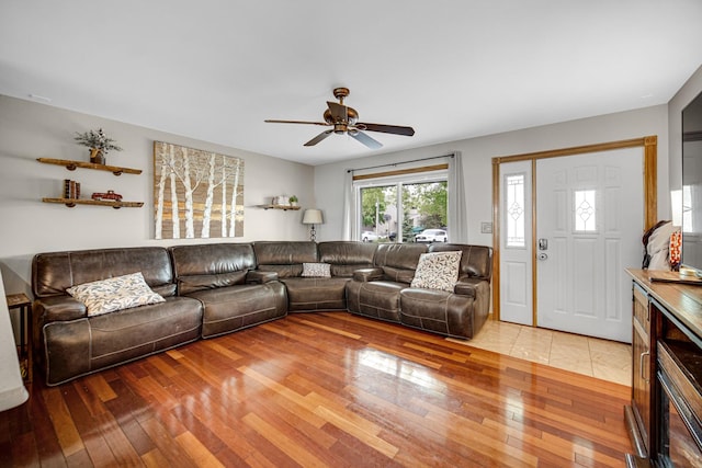 26238 W Hickory Ln, Ingleside, IL 60041 - living area with light wood-type flooring and a ceiling fan