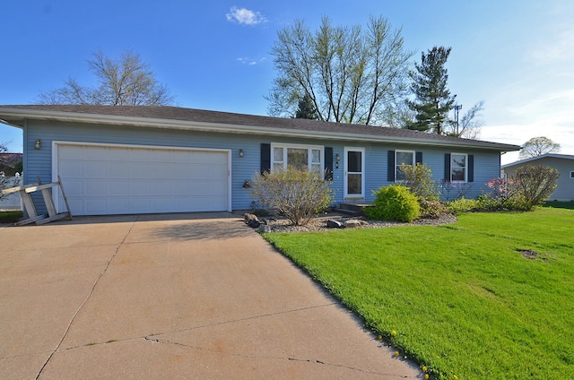 9 Maplewood Ln, Ottawa, IL 61350 - ranch-style house featuring concrete driveway, an attached garage, and a front yard