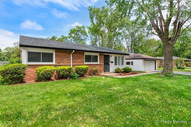 2756 Lancaster Dr, Markham, IL 60428 - ranch-style home with brick siding and a front lawn