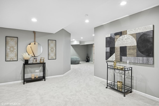 319 Carole St, Sugar Grove, IL 60554 - hallway featuring carpet floors, recessed lighting, and baseboards