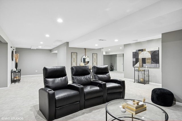 319 Carole St, Sugar Grove, IL 60554 - cinema with light carpet, recessed lighting, and baseboards
