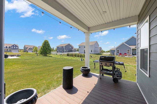 319 Carole St, Sugar Grove, IL 60554 - deck with a residential view, a lawn, and a grill