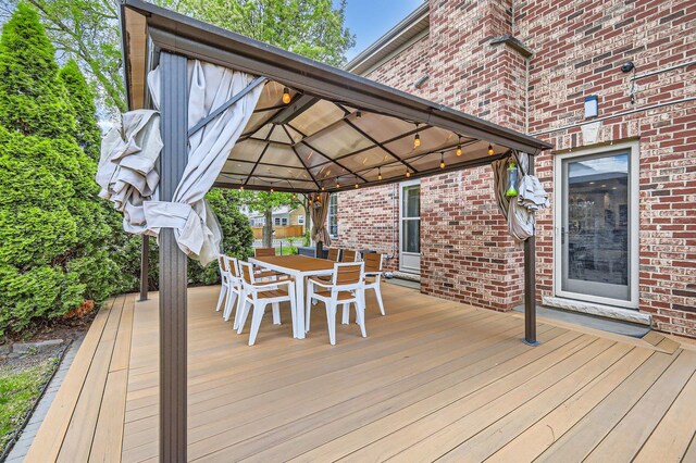 349 Home Ave, Itasca, IL 60143 - deck with a gazebo and outdoor dining area