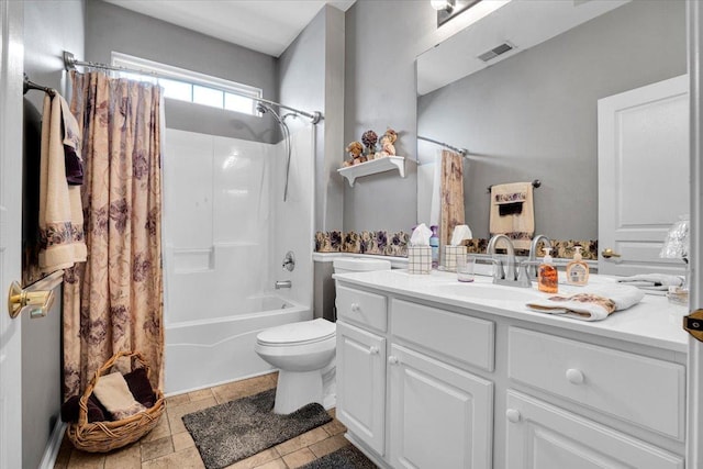13569 Winterberry Ln, Huntley, IL 60142 - full bathroom with toilet, vanity, and shower / bathtub combination with curtain
