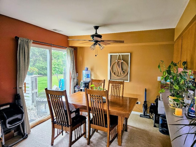25159 Faraday Rd, Manhattan, IL 60442 - dining room with light carpet and ceiling fan
