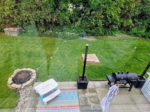 25159 Faraday Rd, Manhattan, IL 60442 - view of patio / terrace with an outdoor fire pit