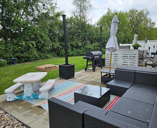 25159 Faraday Rd, Manhattan, IL 60442 - view of patio / terrace featuring outdoor dining space, area for grilling, and outdoor lounge area