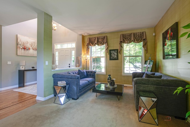 1441 Sutton Pl, Gurnee, IL 60031 - living room featuring baseboards and carpet