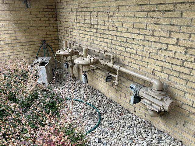 exterior view of brick siding