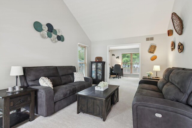 1034 Willoby Ln, Elgin, IL 60120 - living area with light colored carpet and high vaulted ceiling