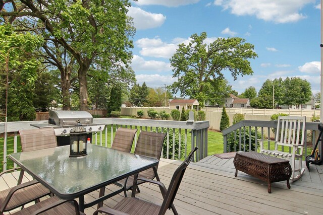1034 Willoby Ln, Elgin, IL 60120 - deck featuring outdoor dining area and a grill