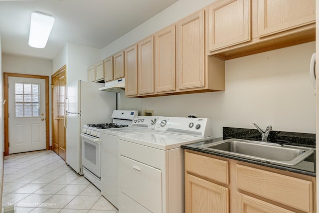 1773 W Whispering Ct, Addison, IL 60101 - laundry room with light tile patterned floors and separate washer and dryer