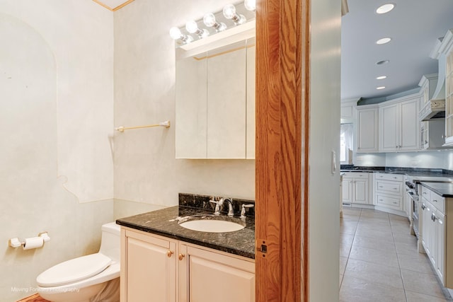 1773 W Whispering Ct, Addison, IL 60101 - bathroom with vanity, tile patterned flooring, and recessed lighting