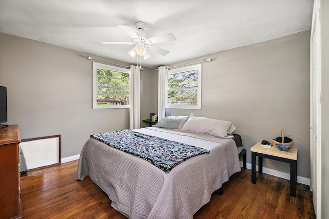 1274 Theresa Ln, Bourbonnais, IL 60914 - bedroom with wood finished floors, baseboards, and ceiling fan