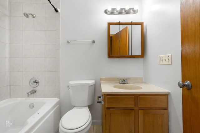 2711 W Congress Pkwy Unit 1, Chicago, IL 60612 - full bathroom featuring toilet, vanity, and washtub / shower combination
