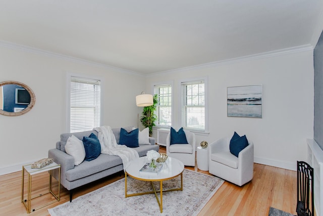 1929 Sherman Ave Unit 2E, Evanston, IL 60201 - living room with crown molding, wood finished floors, and baseboards