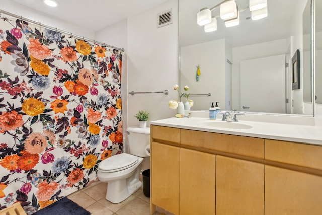 330 N Jefferson St Unit 1002, Chicago, IL 60661 - bathroom featuring tile patterned flooring, vanity, and a shower with shower curtain