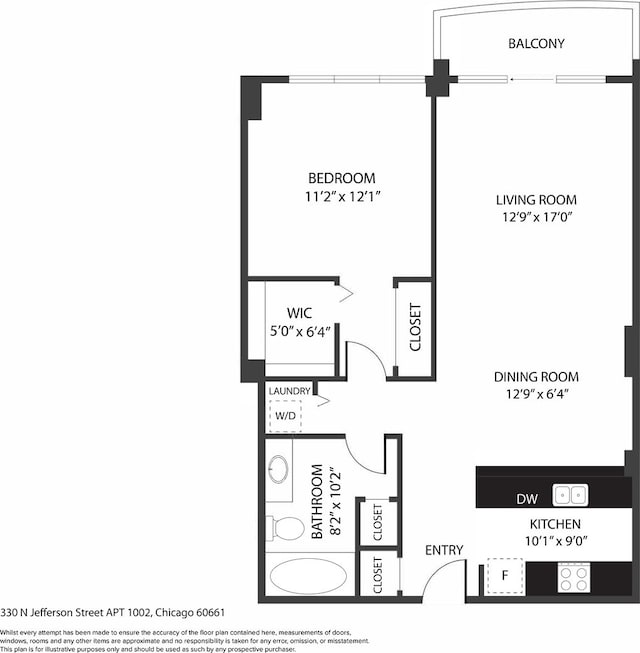330 N Jefferson St Unit 1002, Chicago, IL 60661 - view of property floor plan