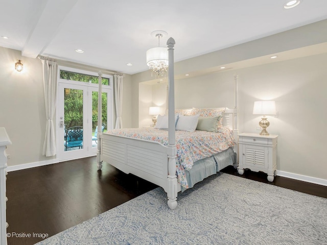 5951 S Grant St, Burr Ridge, IL 60527 - bedroom featuring wood finished floors, recessed lighting, baseboards, and beam ceiling