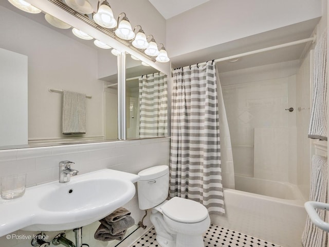 5951 S Grant St, Burr Ridge, IL 60527 - full bath featuring toilet, shower / bathtub combination with curtain, and a sink