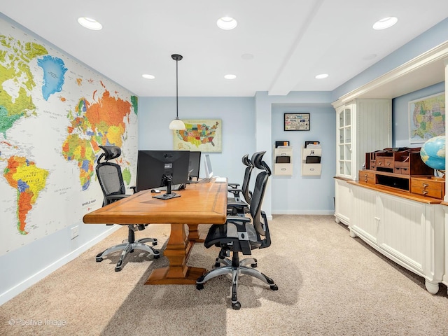 5951 S Grant St, Burr Ridge, IL 60527 - office space with light colored carpet, baseboards, and recessed lighting