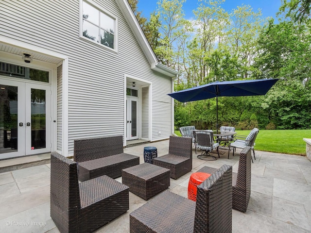 5951 S Grant St, Burr Ridge, IL 60527 - view of patio with french doors, outdoor lounge area, and outdoor dining area