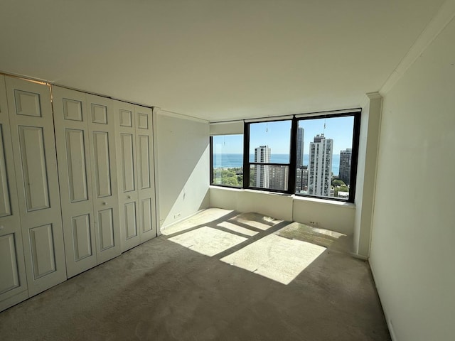 1560 N Sandburg Ter Unit 2704, Chicago, IL 60610 - unfurnished bedroom with carpet floors, a closet, and a view of city
