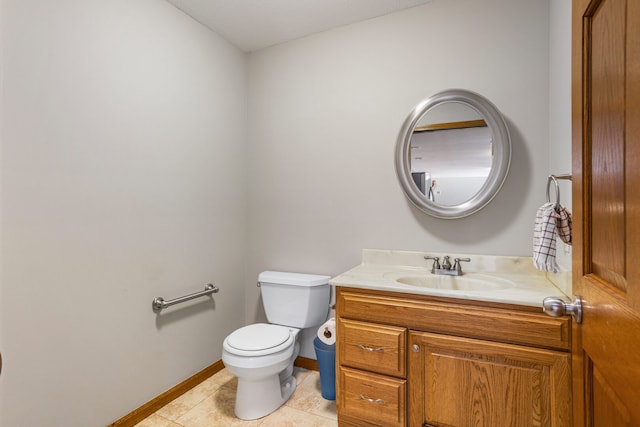 2946 County Road 800 E, Dewey, IL 61840 - half bath with vanity, toilet, tile patterned flooring, and baseboards