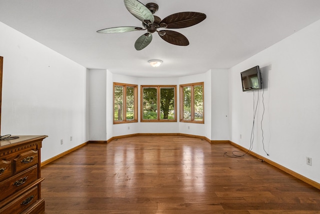 2946 County Road 800 E, Dewey, IL 61840 - empty room with wood-type flooring, baseboards, and ceiling fan