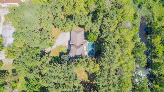 2946 County Road 800 E, Dewey, IL 61840 - drone / aerial view of a heavily wooded area and a large body of water