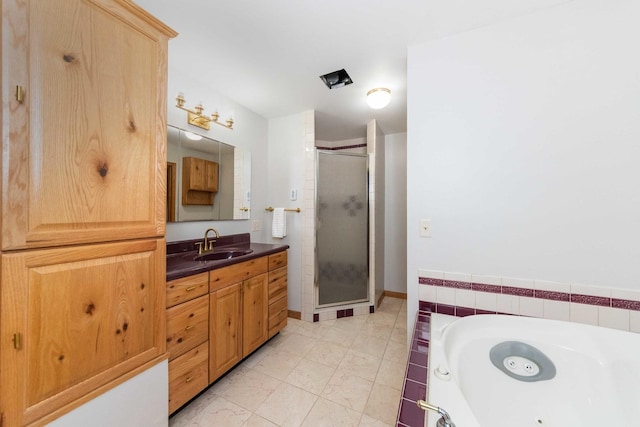2725 2100n Rd, Minonk, IL 61760 - bathroom with a stall shower, vanity, and a whirlpool tub