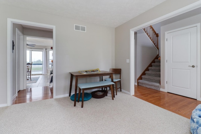 2738 Wharton Way, Normal, IL 61761 - hallway with carpet flooring, stairway, and baseboards