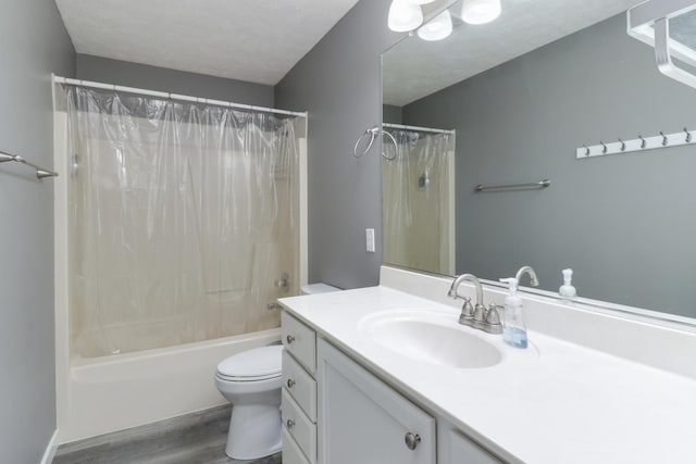 2738 Wharton Way, Normal, IL 61761 - bathroom featuring toilet, wood finished floors, vanity, and shower / bath combo