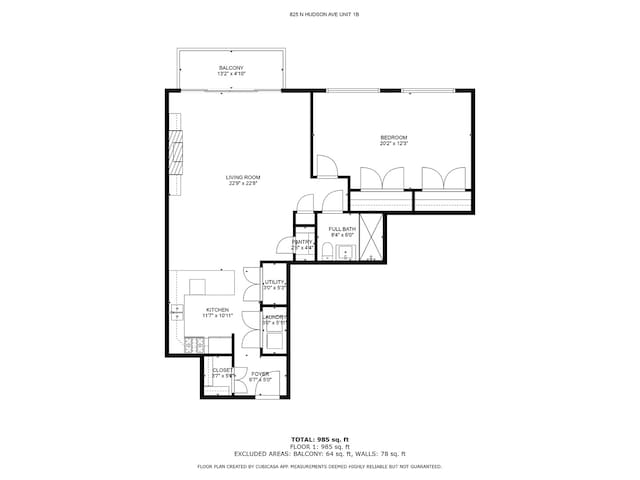 825 N Hudson Ave Unit 1B, Chicago, IL 60610 - room layout