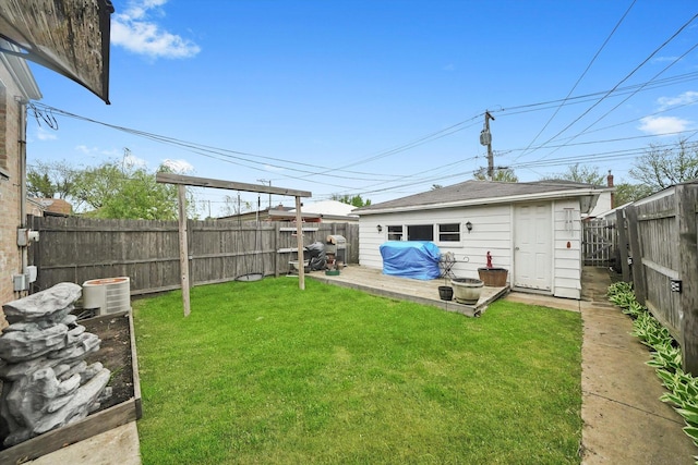 11325 S Kedzie Ave, Chicago, IL 60655 - view of yard featuring an outbuilding and a wooden deck