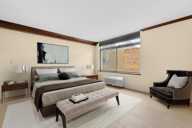 1450 N Astor St Unit 7D, Chicago, IL 60610 - bedroom with crown molding, light wood-style floors, and baseboards