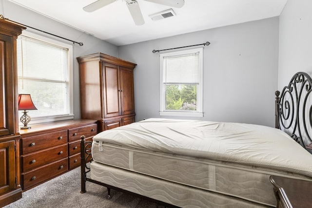 8530 N Kishwaukee Rd, Stillman Valley, IL 61084 - bedroom featuring carpet flooring, multiple windows, and a ceiling fan