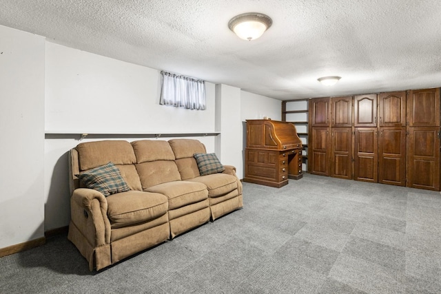 8530 N Kishwaukee Rd, Stillman Valley, IL 61084 - living area featuring a textured ceiling and light colored carpet