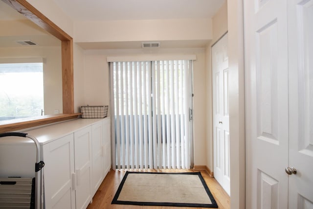 3150 W Bryn Mawr Ave Unit 301, Chicago, IL 60659 - laundry area with plenty of natural light and light wood-style flooring