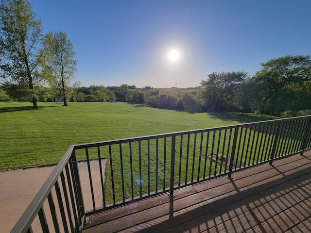 7648 N Indian Ridge Rd, East Dubuque, IL 61025 - deck featuring a lawn and a view of rural / pastoral area