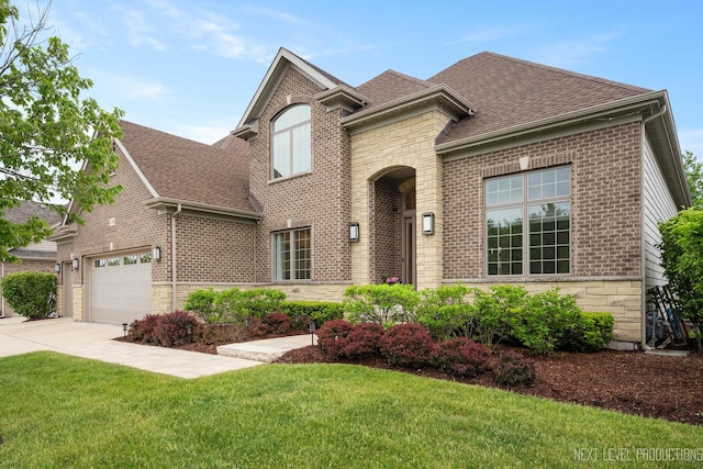 4336 Winterberry Ave, Naperville, IL 60564 - traditional-style house featuring a shingled roof, brick siding, driveway, and stone siding