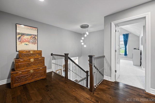 4336 Winterberry Ave, Naperville, IL 60564 - corridor with an upstairs landing, wood finished floors, and baseboards