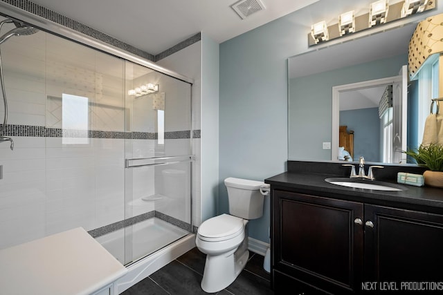 4336 Winterberry Ave, Naperville, IL 60564 - full bath featuring toilet, a stall shower, vanity, and tile patterned flooring
