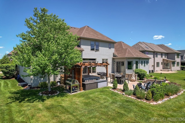 4336 Winterberry Ave, Naperville, IL 60564 - rear view of house featuring a pergola, a patio, a lawn, and roof with shingles